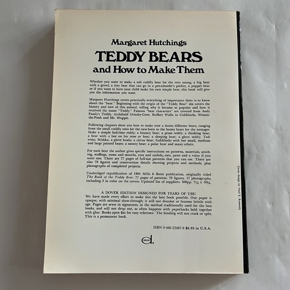 NWT Teddy Bears How to Make Them Margaret Hutchings BOOK 1977 Patterns Vintage - Picture 3 of 17